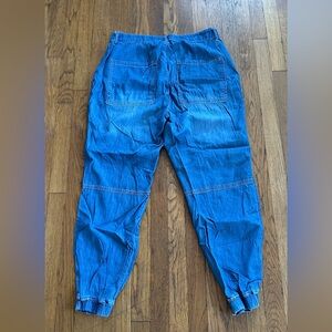 Blue Denim Jogger Pants